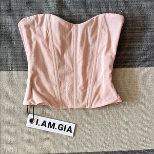 I.AM.GIA Blush Pink Strapless Corset Bustier Top - XS